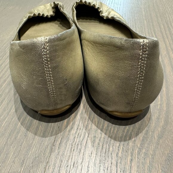 COLE HAAN Gold Leather Ballet Flats - Size 7 - Picture 4 of 10